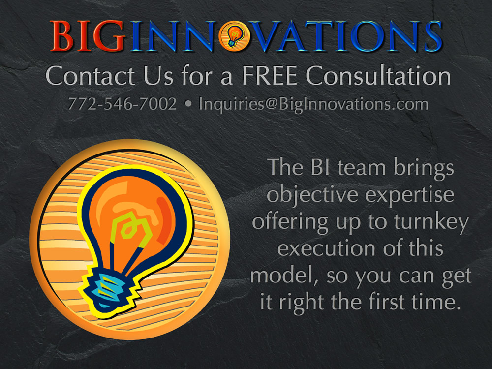 Contact Big Innovations for help with all steps. We offer a FREE CONSULTATION
