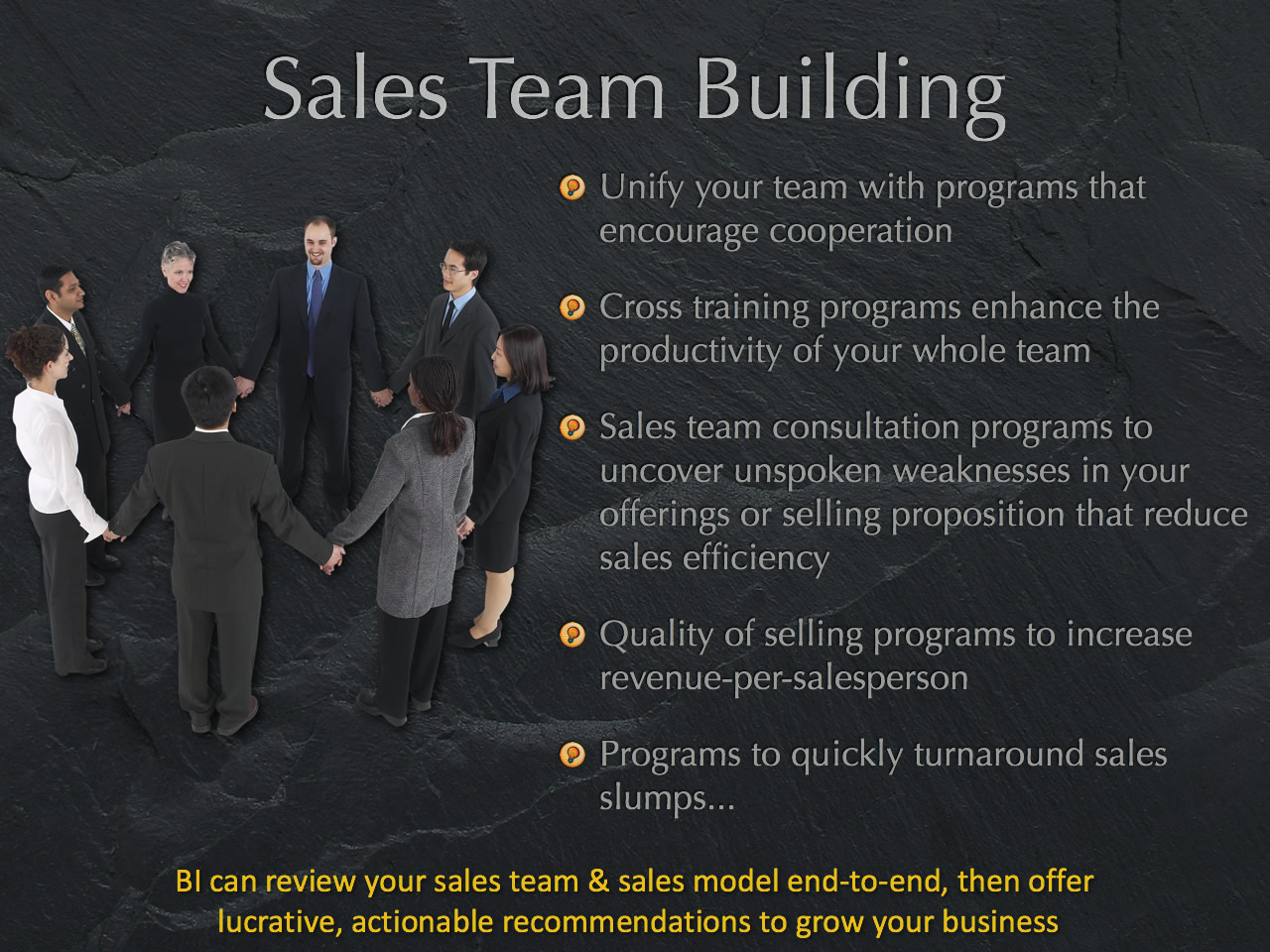 Sales team building solutions can unify the team, get important information shared and lift all boats to greater success